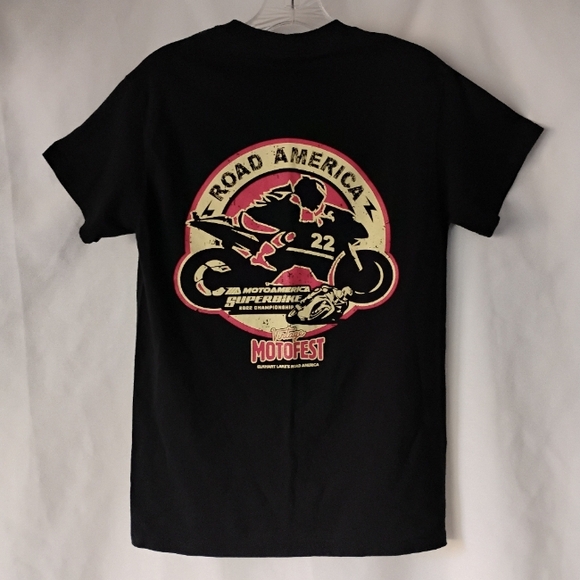 Men's Black T-shirt MotoAmerica Superbike Championship 2022 Vintage Motofest - Picture 4 of 10